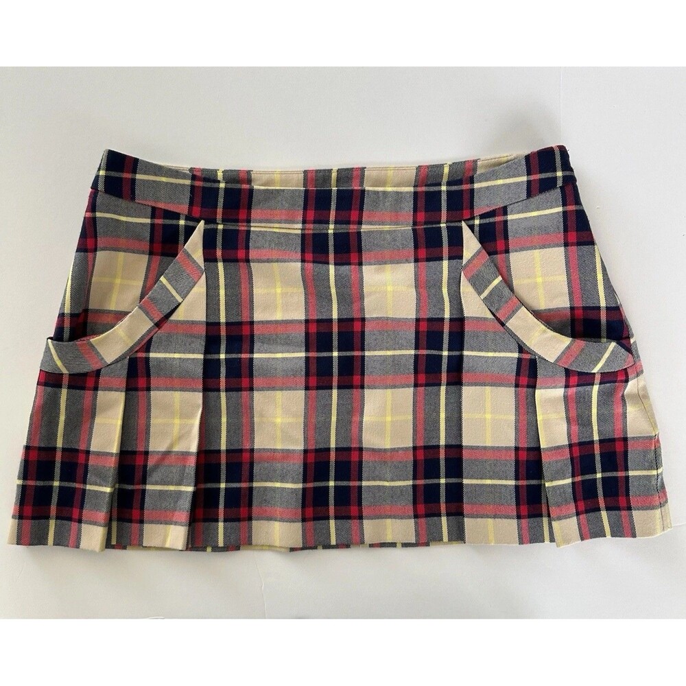 Y2K Princess Vera Wang Womens Jr Mini Skirt Academia Plaid Pleated Schoolgirl 11